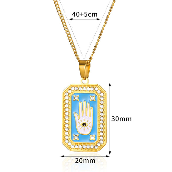 Wholesale Hiphop Long Sweater Chain Devil's Eye Titanium Steel Electroplating Unisex Water Whip Chain