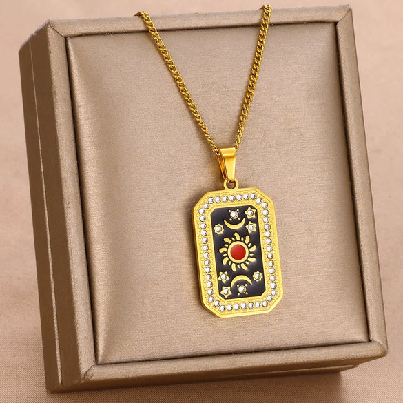 Wholesale Hiphop Long Sweater Chain Devil's Eye Titanium Steel Electroplating Unisex Water Whip Chain