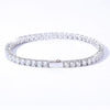 Wholesale Hiphop Men's Bracelet Copper Tennis Chain Microinlaid Singlerow Zircon Spring Buckle