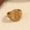 Wholesale Hiphop Men's Stainless Steel 18K Gold Plated Geometric Pattern Bracelet And Ring
