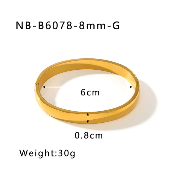 Wholesale Hiphop Metal Simple Geometric Bracelet And Ring Set For Women Stainless Steel With Electroplating