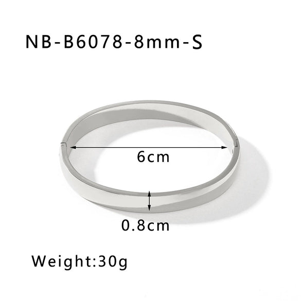 Wholesale Hiphop Metal Simple Geometric Bracelet And Ring Set For Women Stainless Steel With Electroplating