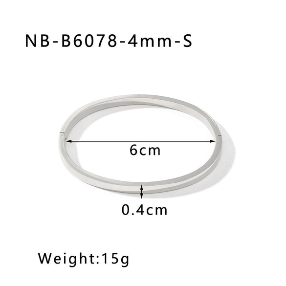 Wholesale Hiphop Metal Simple Geometric Bracelet And Ring Set For Women Stainless Steel With Electroplating