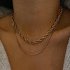 Wholesale Hiphop Multilayered Clavicle Chain Titanium Steel Ushaped Electroplating Twist Chain