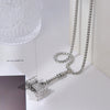 Wholesale Hiphop Personality Pendant Titanium Steel Necklace With Geometric Design For Men And Women