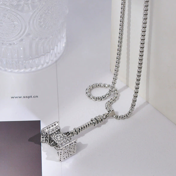 Wholesale Hiphop Personality Pendant Titanium Steel Necklace With Geometric Design For Men And Women