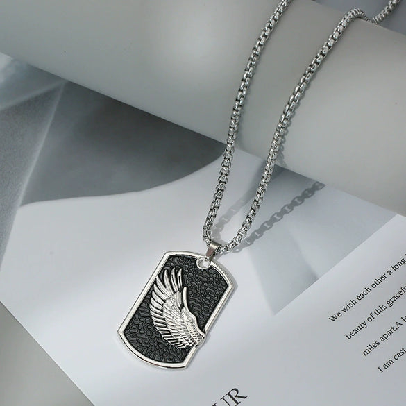 Wholesale Hiphop Personality Pendant Titanium Steel Necklace With Geometric Design For Men And Women