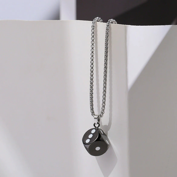 Wholesale Hiphop Personality Pendant Titanium Steel Necklace With Geometric Design For Men And Women