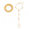 Wholesale Hiphop Punk Geometric Metal Chain Bracelet Set For Women Copperclad Iron Electroplating