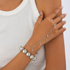 Wholesale Hiphop Punk Geometric Metal Chain Bracelet Set For Women Copperclad Iron Electroplating