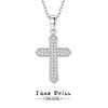 Wholesale Hiphop Retro 925 Sterling Silver Pointed Cross Pendant Necklace With Electroplating And Chain