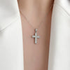 Wholesale Hiphop Retro 925 Sterling Silver Pointed Cross Pendant Necklace With Electroplating And Chain