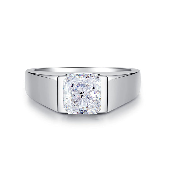 Wholesale Hiphop Ring 925 Sterling Silver Geometric Style Ice Flower Cut Unisex