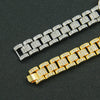 Wholesale Hiphop Rotatable Cross Alloy Watch Chain Bracelet For Men With Geometric Diamond Design