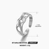Wholesale Hiphop Simple Specialshaped Stainless Steel Hollow Opening Adjustable Goldplated Geometric Ring