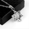 Wholesale Hiphop Sixpointed Star Plaid Geometric Alloy Sweater Chain With Diecast Alloy Pendant And Snake Bone Chain Long Necklace