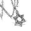 Wholesale Hiphop Sixpointed Star Plaid Geometric Alloy Sweater Chain With Diecast Alloy Pendant And Snake Bone Chain Long Necklace