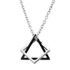 Wholesale Hiphop Sixpointed Star Plaid Geometric Alloy Sweater Chain With Diecast Alloy Pendant And Snake Bone Chain Long Necklace