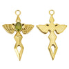Wholesale Hiphop Stainless Steel Angel Wing Cross Pendant With Electroplating Treatment And Natural Zircon For Female