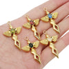 Wholesale Hiphop Stainless Steel Angel Wing Cross Pendant With Electroplating Treatment And Natural Zircon For Female