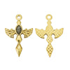Wholesale Hiphop Stainless Steel Angel Wing Cross Pendant With Electroplating Treatment And Natural Zircon For Female