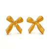 Wholesale Hiphop Stainless Steel Bow Earrings 18K Goldplated
