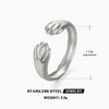 Wholesale Hiphop Stainless Steel Goldplated Opening Adjustable Ring For Ladies