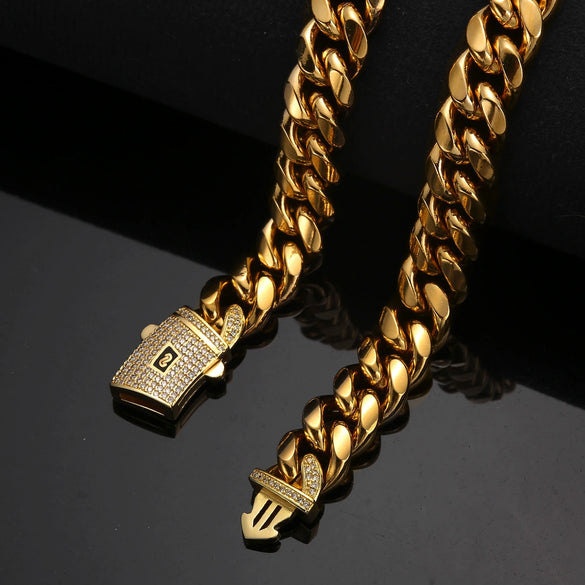 Wholesale Hiphop Stainless Steel Round Geometric Grinding Encrypted Cuban Chain Necklace And Titanium Steel Bracelet