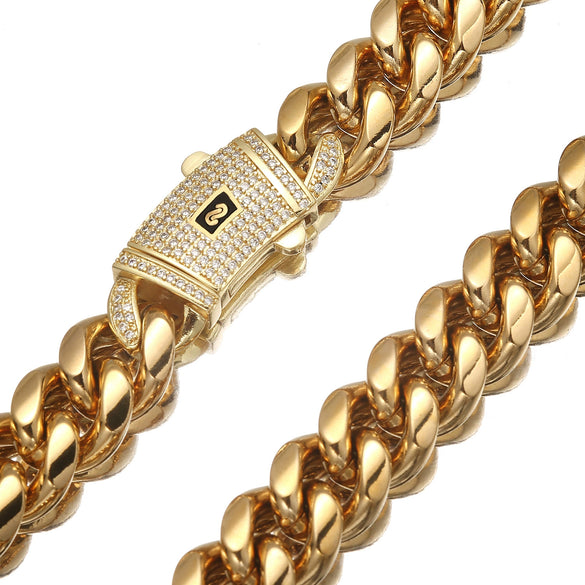 Wholesale Hiphop Stainless Steel Round Geometric Grinding Encrypted Cuban Chain Necklace And Titanium Steel Bracelet