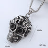 Wholesale Hiphop Street Necklace Titanium Steel Retro Exaggerated Skull Punk Style Geometric Polished
