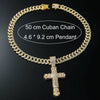Wholesale Hiphop Style Alloy Cross Pendant Necklace With Diamond And Cuban Chain Geometric Pattern
