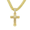 Wholesale Hiphop Style Alloy Cross Pendant Necklace With Diamond And Cuban Chain Geometric Pattern