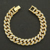 Wholesale Hiphop Style Alloy Cuban Chain Bracelet With Diamond And Geometric Pattern For Men