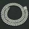 Wholesale Hiphop Style Alloy Cuban Chain Men's Necklace With Geometric Diamond Design
