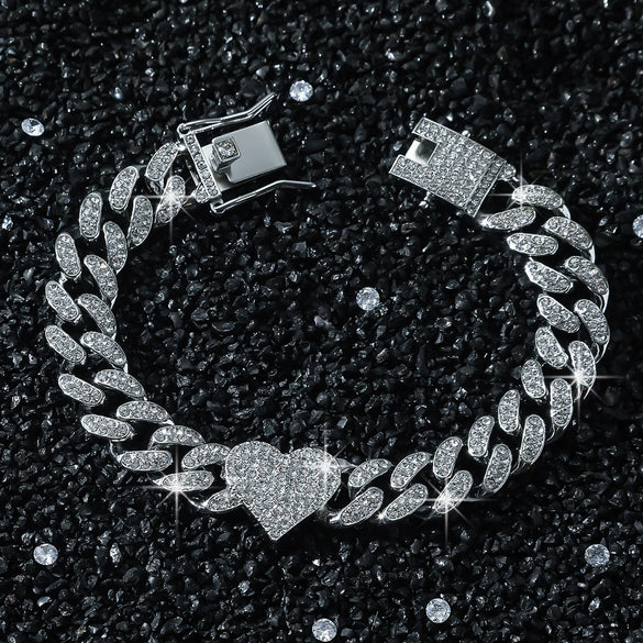 Wholesale Hiphop Style Alloy Heart Shaped Electroplated Bracelet For Men And Women