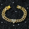 Wholesale Hiphop Style Alloy Heart Shaped Electroplated Bracelet For Men And Women