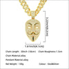 Wholesale Hiphop Style Alloy Mask Pendant Necklace With Geometric Design And Full Diamond Decoration On Cuban Chain