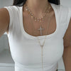 Wholesale Hiphop Style Alloy Pendant Long Necklace With Star Shape And Geometric Pattern Electroplated For Women