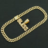 Wholesale Hiphop Style Alloy Pendant Necklace With Diamond And Letter Design Cuban Chain