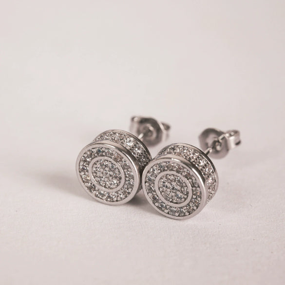 Wholesale Hiphop Style Copper Earrings With Microinlaid Zircon And Geometric Pattern