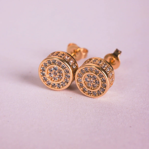 Wholesale Hiphop Style Copper Earrings With Microinlaid Zircon And Geometric Pattern