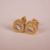 Wholesale Hiphop Style Copper Earrings With Microinlaid Zircon And Geometric Pattern