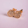 Wholesale Hiphop Style Copper Earrings With Microinlaid Zircon And Geometric Pattern