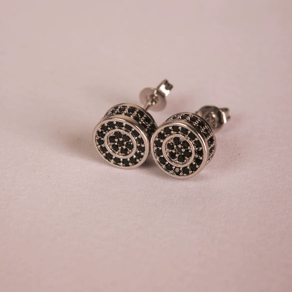 Wholesale Hiphop Style Copper Earrings With Microinlaid Zircon And Geometric Pattern