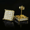 Wholesale Hiphop Style Copper Square Earrings With Microinlaid Zircon And Geometric Design For Women