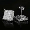 Wholesale Hiphop Style Copper Square Earrings With Microinlaid Zircon And Geometric Design For Women