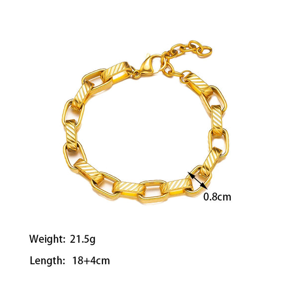 Wholesale Hiphop Style Electroplated Titanium Steel Bracelet For Women