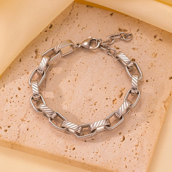Wholesale Hiphop Style Electroplated Titanium Steel Bracelet For Women