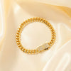 Wholesale Hiphop Style Geometric Copper Cuban Bracelet With Microinlaid Zirconia