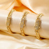 Wholesale Hiphop Style Geometric Copper Cuban Bracelet With Microinlaid Zirconia